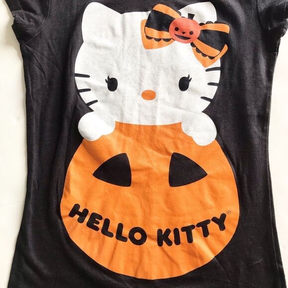 Hello Kitty Halloween pumpkin shirt dress EUC S(7-8) - Picture 2 of 5